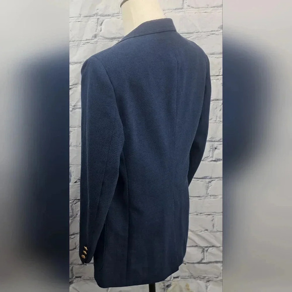 Vintage 80s 90s Stafford Men's Blazer Sport Coat Tailored in USA Blue 43R  42R - Picture 6 of 16